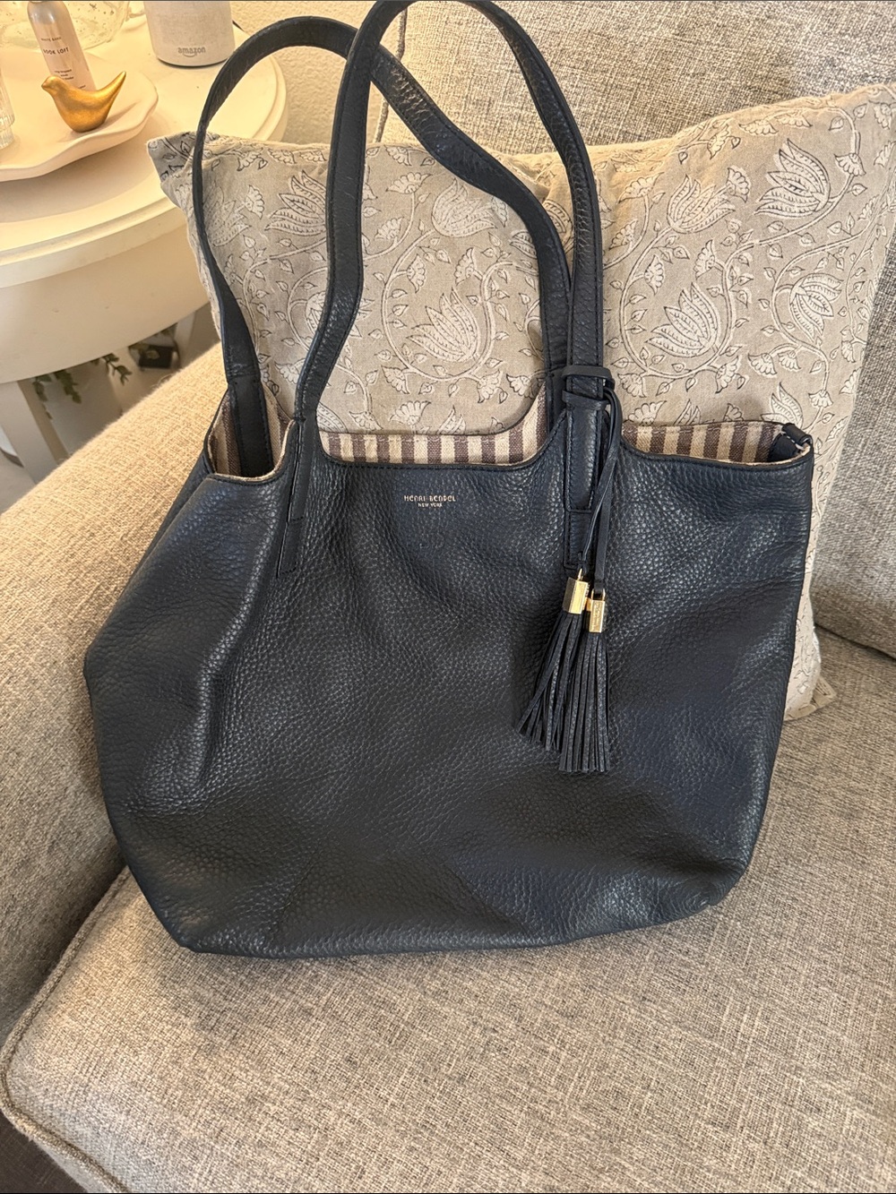 Henri Bendel large leather tote~
